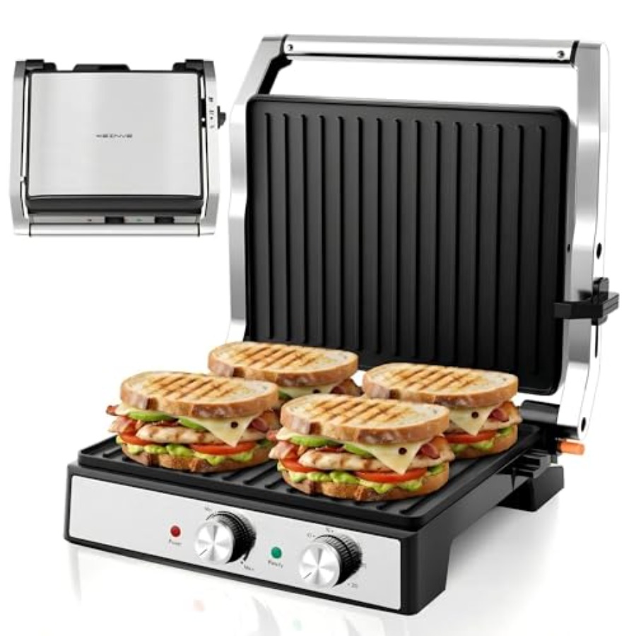 Sandwich Press Panini - Pembuat Sandwich Panini Press dengan Pengaturan
