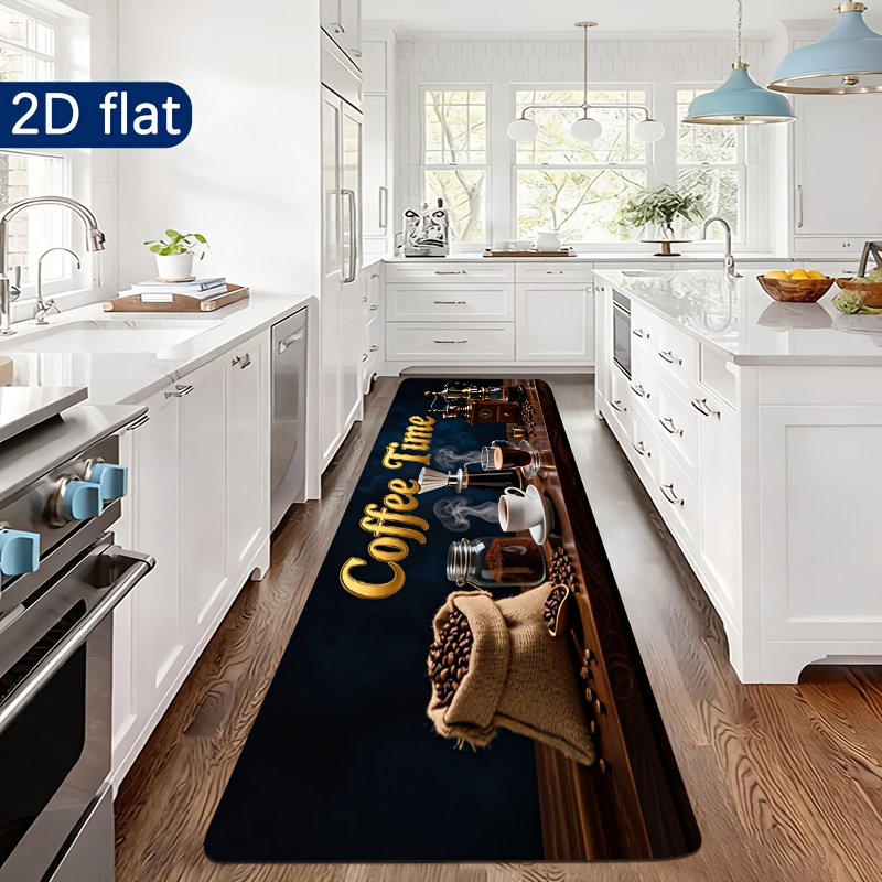 Commercial Kitchen Mats Anti Fatigue - Alas Lantai Dapur Motif Kopi Vintage,