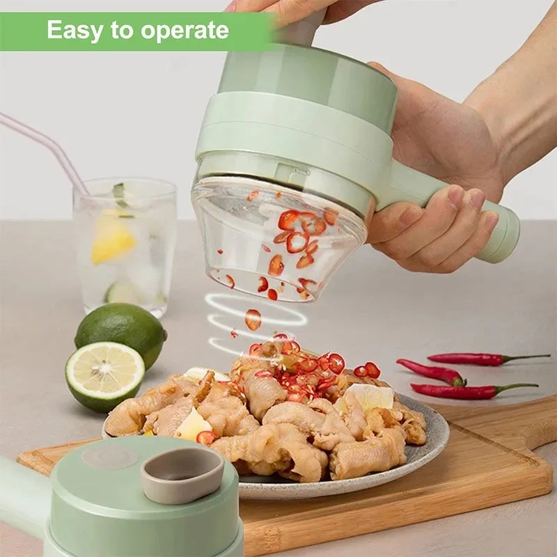 Commercial Kitchen Grinder - Set Pemotong Sayur Elektrik Nirkabel 4-in-1