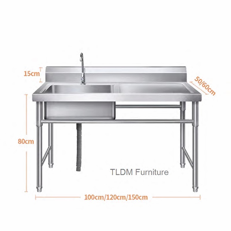 Commercial Kitchen Double Sink - Wastafel Dapur Luar Ruangan Komersial Stainless