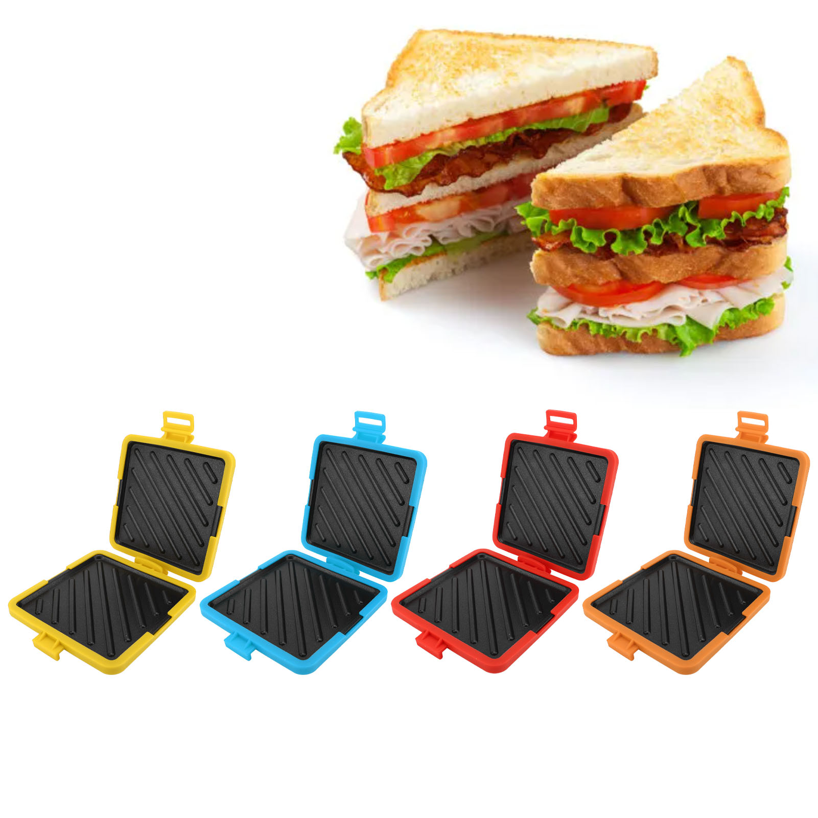 Sandwich Press Panini - Pembuat Toastie Microwave Pembuat Sandwich Toastie