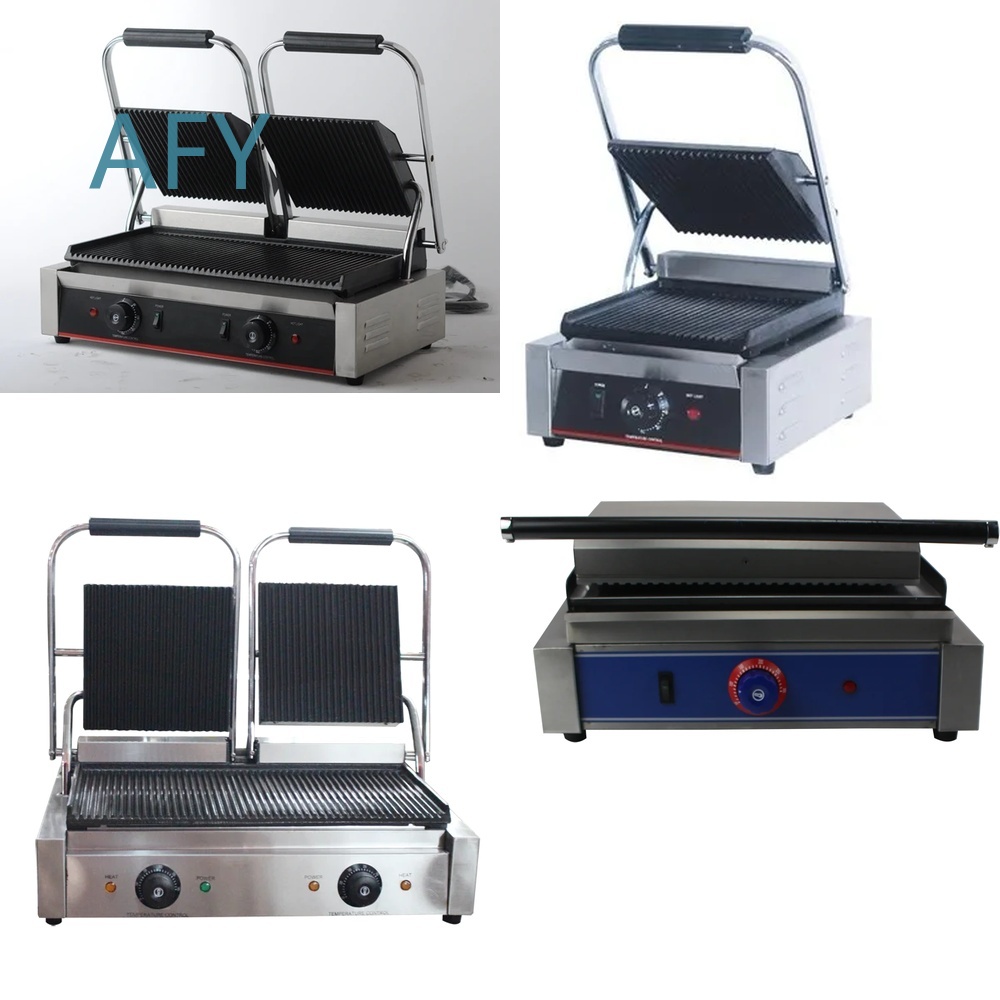Sandwich Press Panini - Mesin Panggang Panini Listrik Komersial untuk