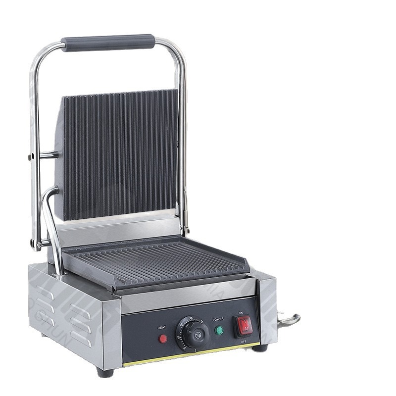 Sandwich Press Panini - Pemanggang Listrik Komersial dengan Pelat Datar