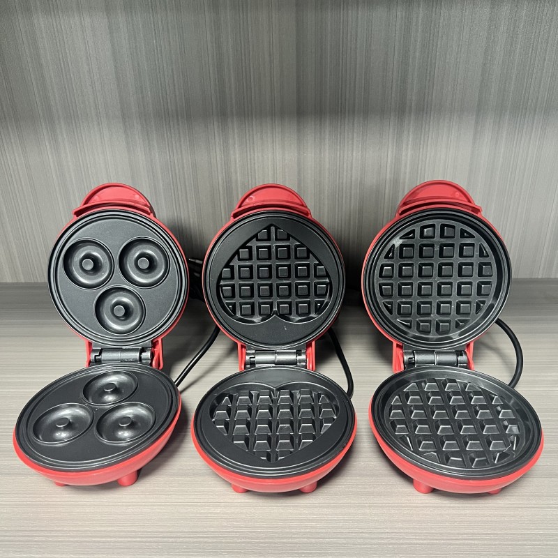 Sandwich Press Panini - Pembuat Waffle Mini Multifungsi Bentuk Hati,