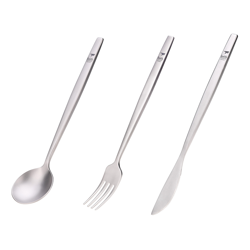 Commercial Kitchen Knives - Keith Titanium Portabel Sendok Garpu Pisau