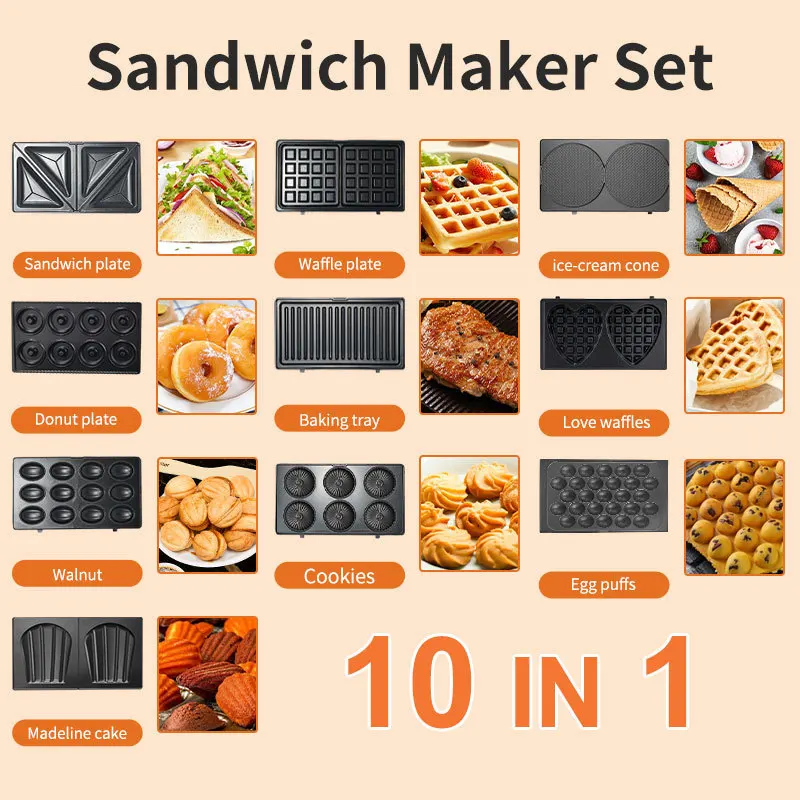 Sandwich Press Panini - Peralatan Rumah Tangga 220/110V 10 in