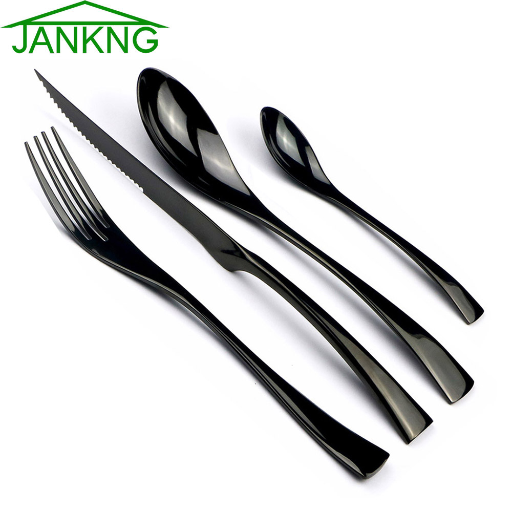 Commercial Kitchen Knives - JANKNG 4 Buah Set Sendok Garpu