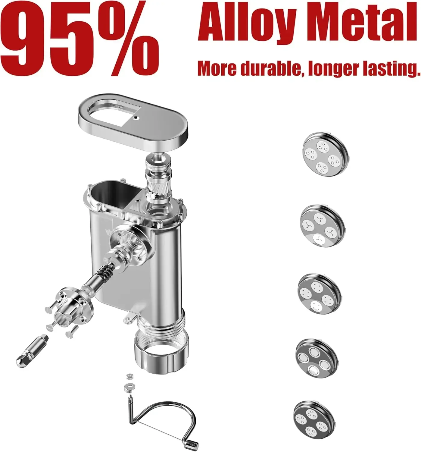 Commercial Kitchen Aid Mixer - Aksesoris Pembuat Pasta Logam Heavy Duty,
