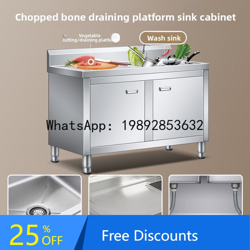 Commercial Kitchen Double Sink - Kabinet Wastafel Dapur Restoran Minimalis Modern