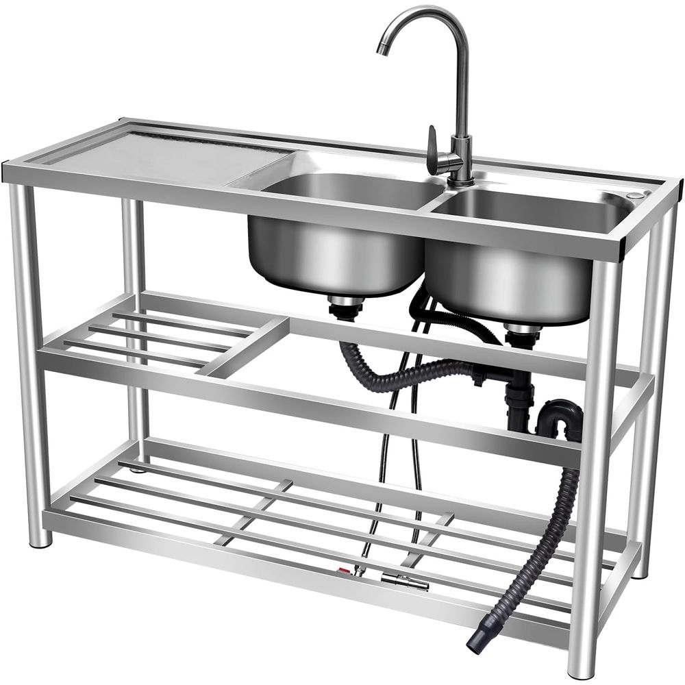 2 Set Wastafel Dapur Komersial - Commercial Kitchen Double Sink ulasan dan harga