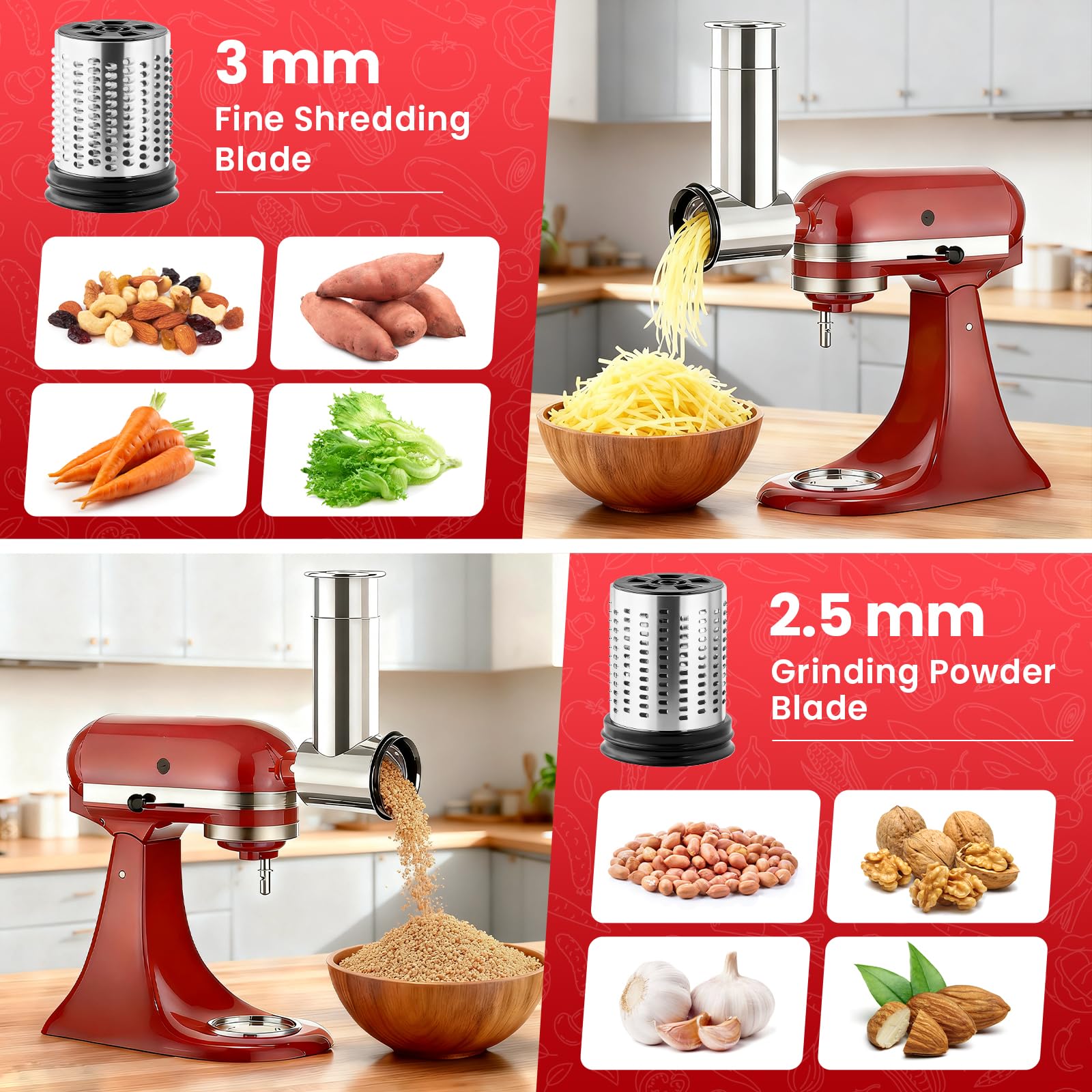 Aksesoris Pemarut Keju dari Ba - Commercial Kitchen Aid Mixer ulasan dan harga