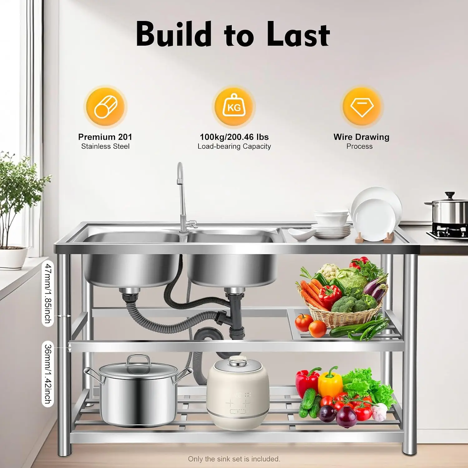 Wastafel Stainless Steel 3 Tin - Commercial Kitchen Double Sink ulasan dan harga