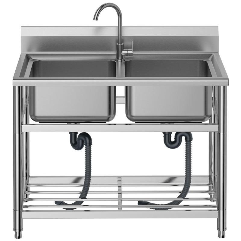 Wastafel dapur stainless steel - Commercial Kitchen Double Sink ulasan dan harga