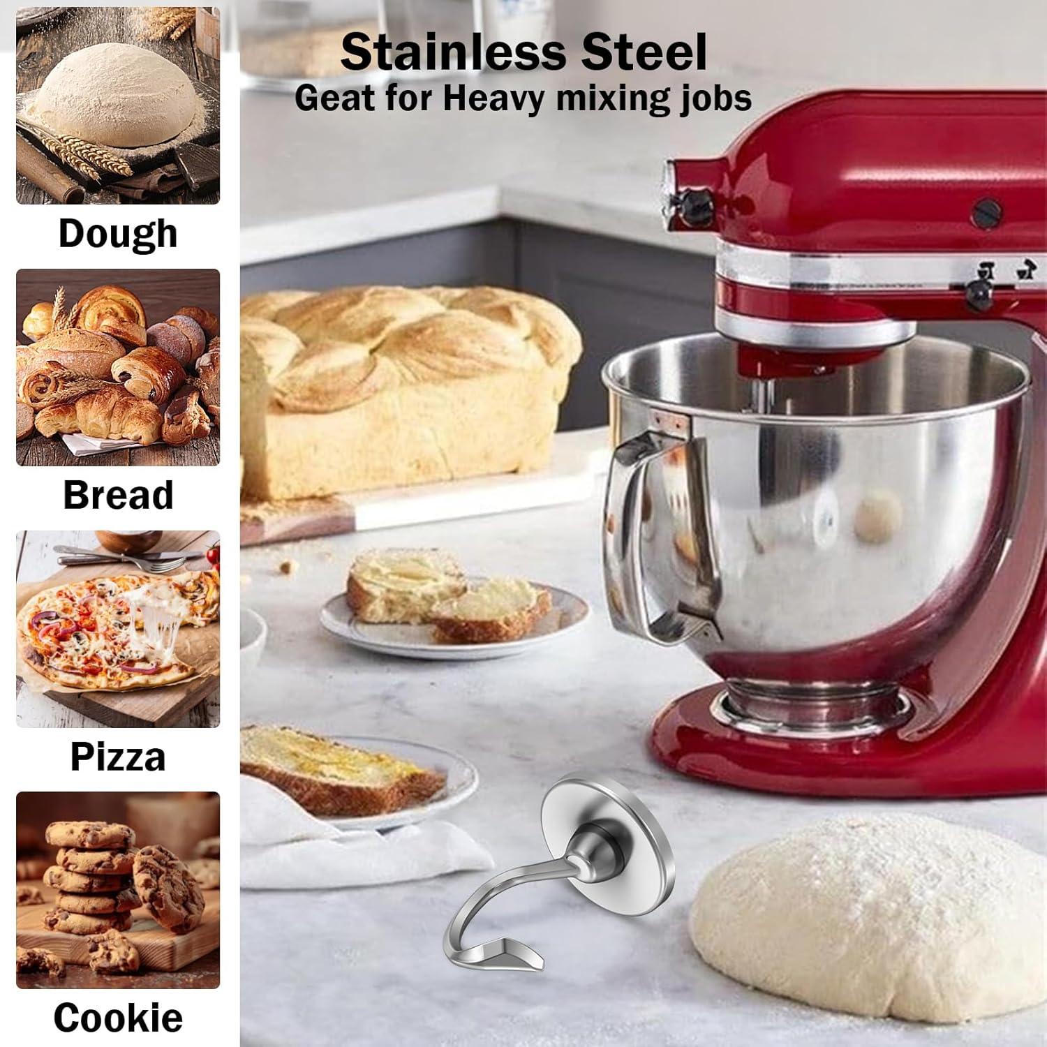 Hook Adonan Stainless Steel de - Commercial Kitchen Aid Mixer ulasan dan harga