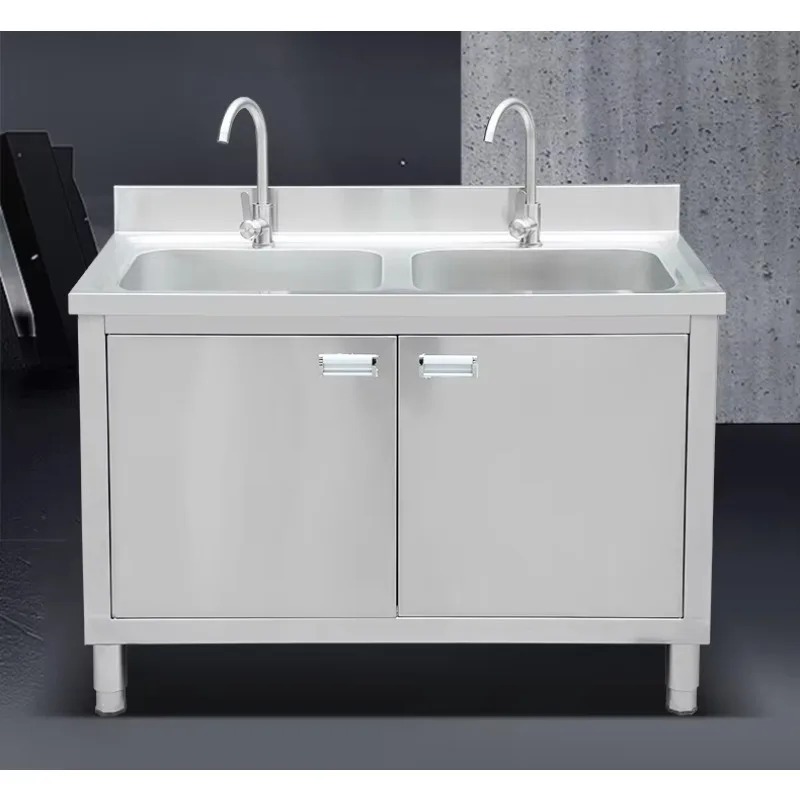 Kabinet Wastafel Stainless Ste - Commercial Kitchen Double Sink ulasan dan harga