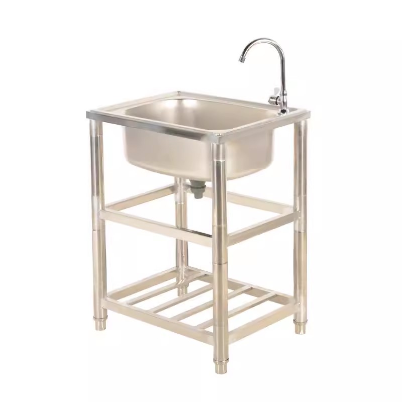 Wastafel stainless steel ganda - Commercial Kitchen Double Sink ulasan dan harga