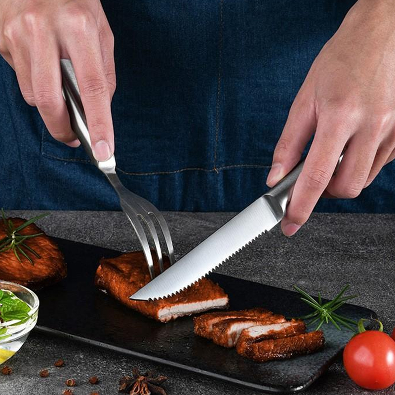 Set Pisau Steak Baja Tahan Kar - Commercial Kitchen Knives ulasan dan harga